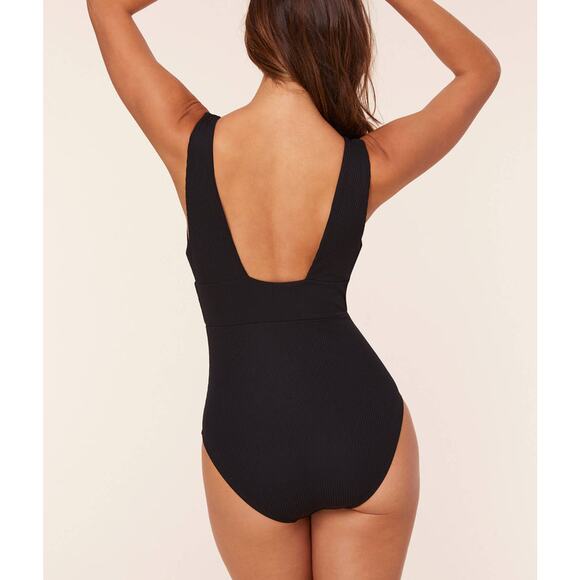 Andie Swim The Mykonos Ribbed One Piece in Black S NWT - Picture 7 of 7